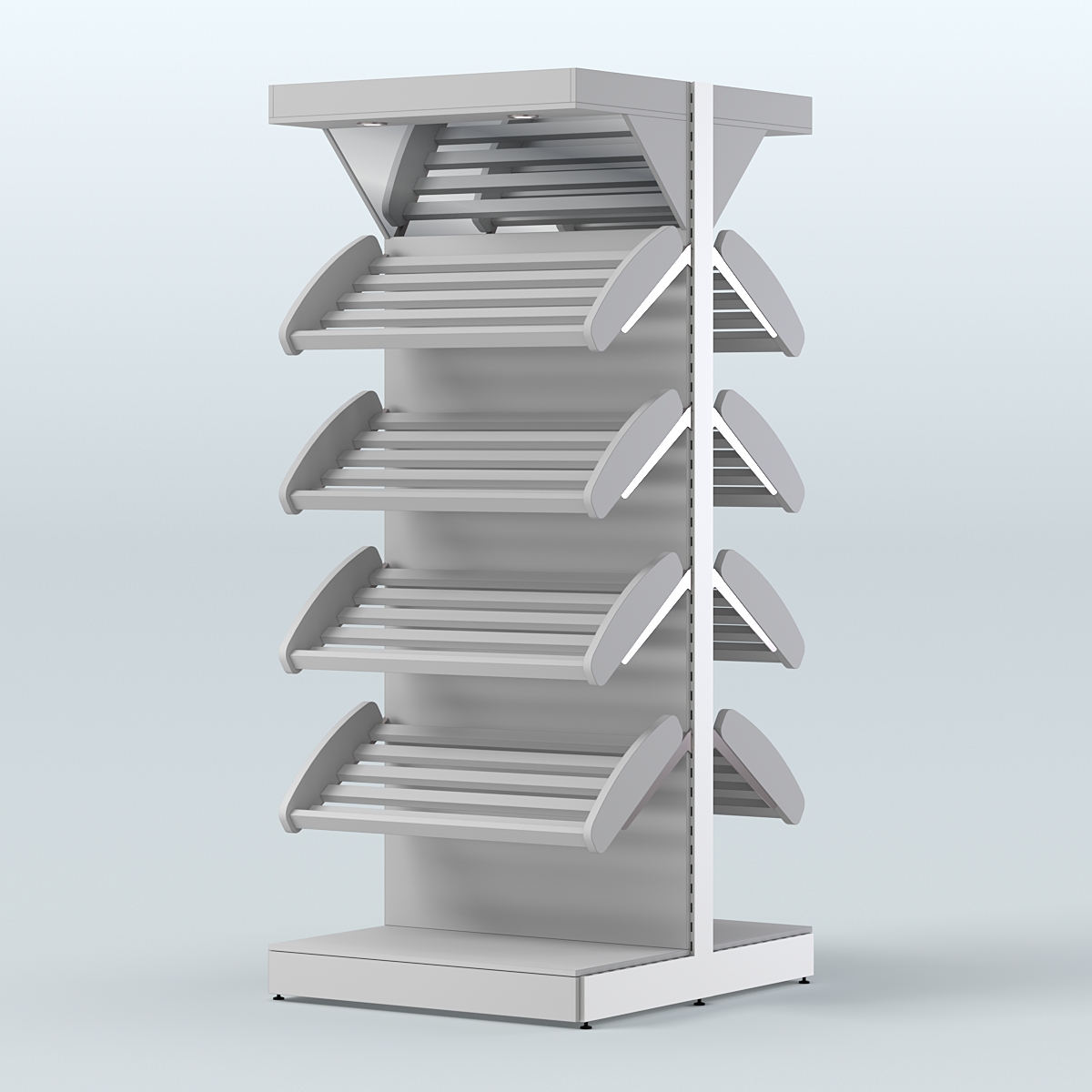 Островной высокий стеллаж для хлеба и выпечки Феникс №3 Серый