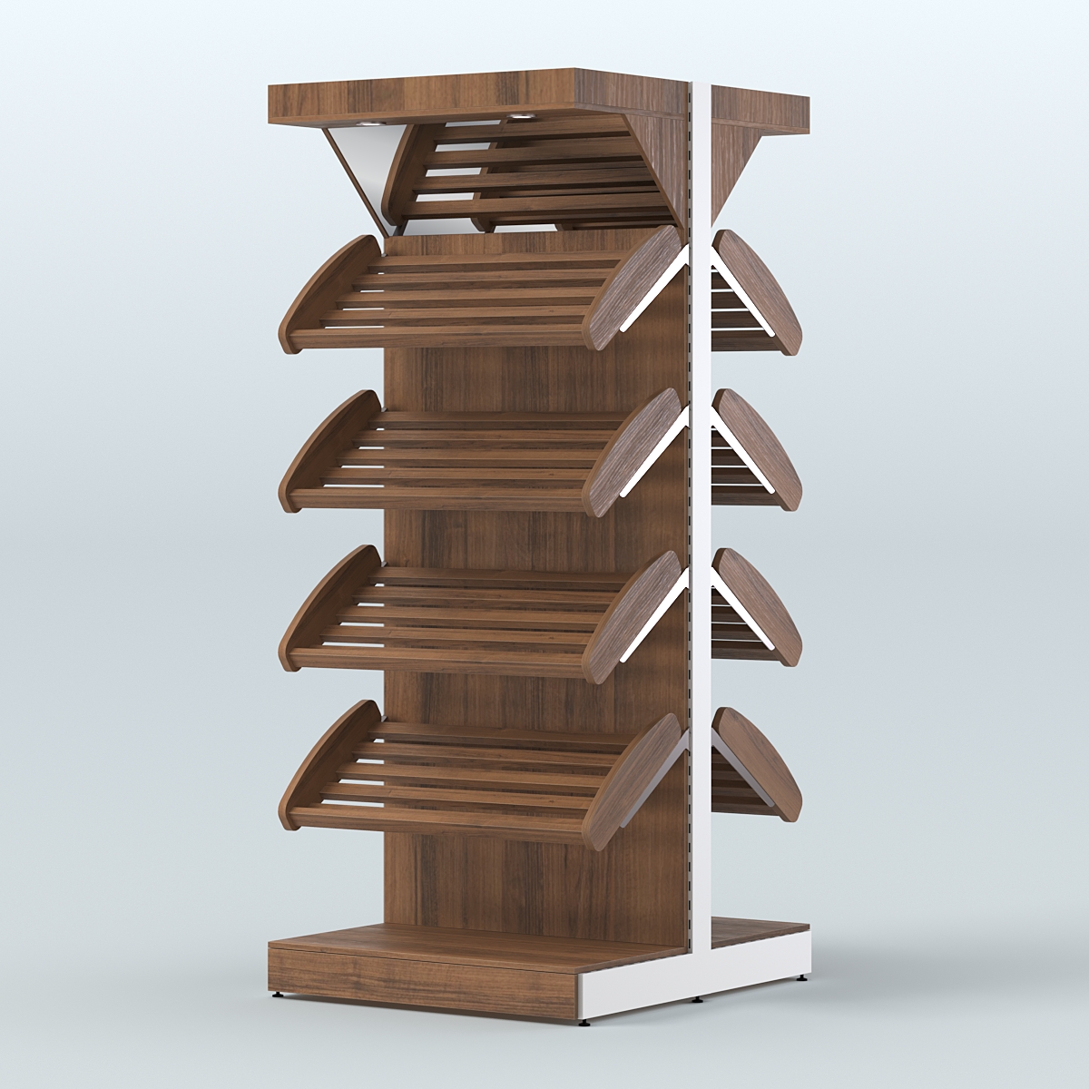 Островной высокий стеллаж для хлеба и выпечки Феникс №3 Орех