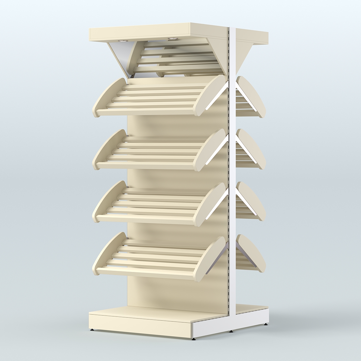 Островной высокий стеллаж для хлеба и выпечки Феникс №3 Крем Вайс