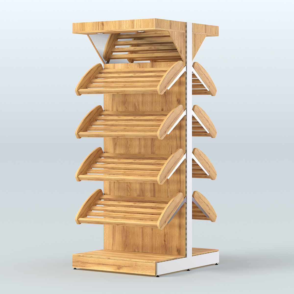 Островной высокий стеллаж для хлеба и выпечки Феникс №3 Дуб Золотистый