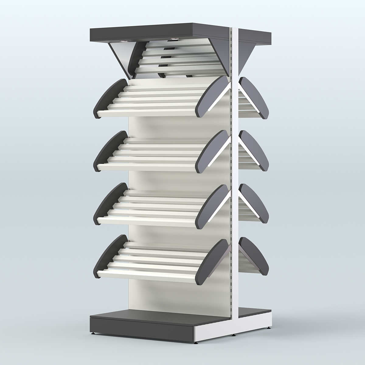 Островной высокий стеллаж для хлеба и выпечки Феникс №3 Черный и Белый