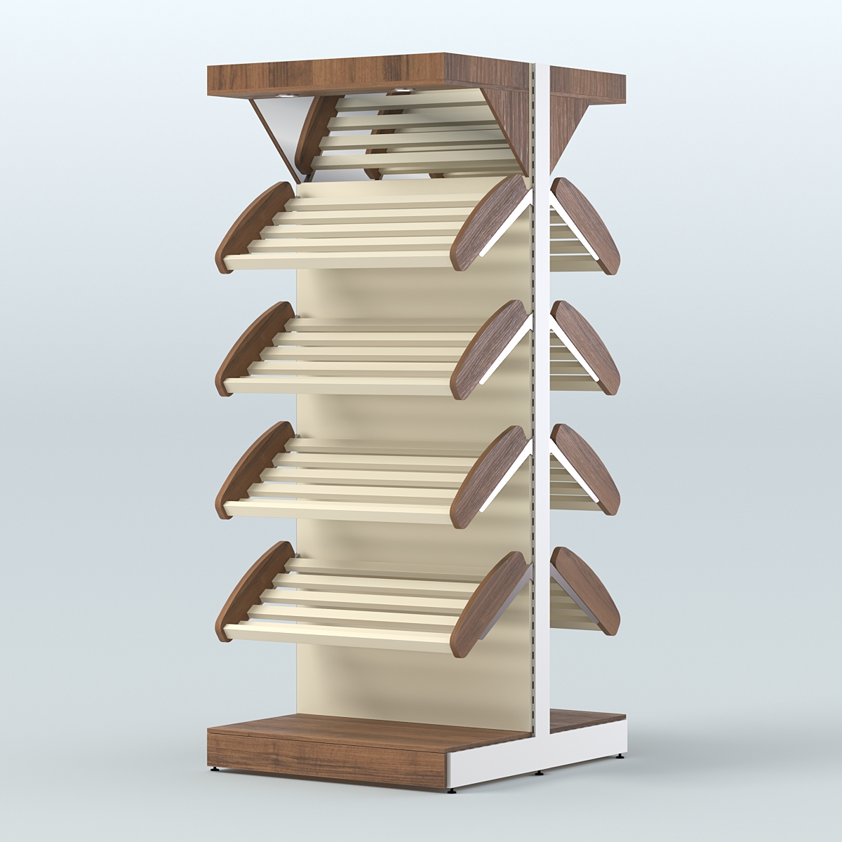 Островной высокий стеллаж для хлеба и выпечки Феникс №3 Орех + Крем Вайс