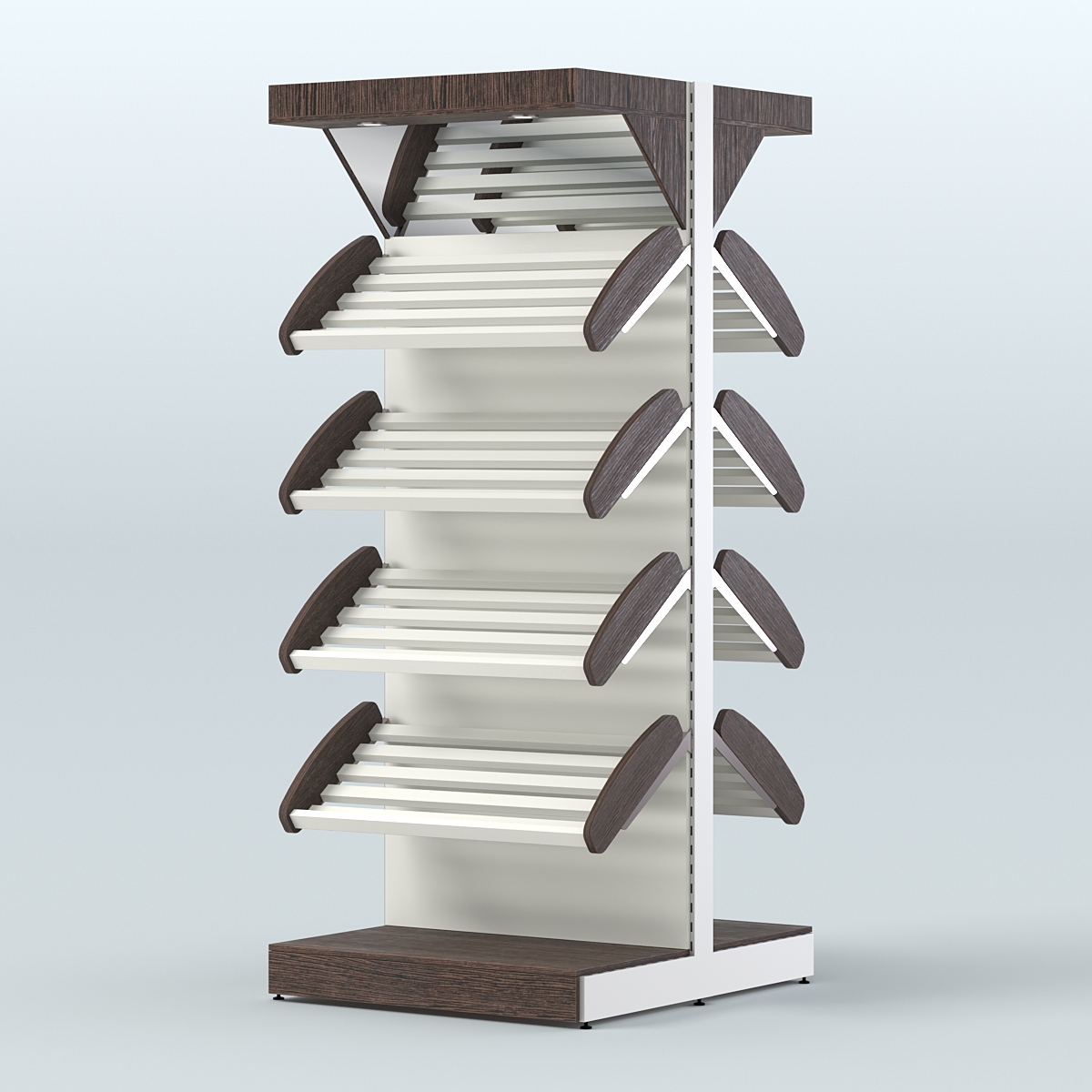 Островной высокий стеллаж для хлеба и выпечки Феникс №3 Дуб Венге + Белый