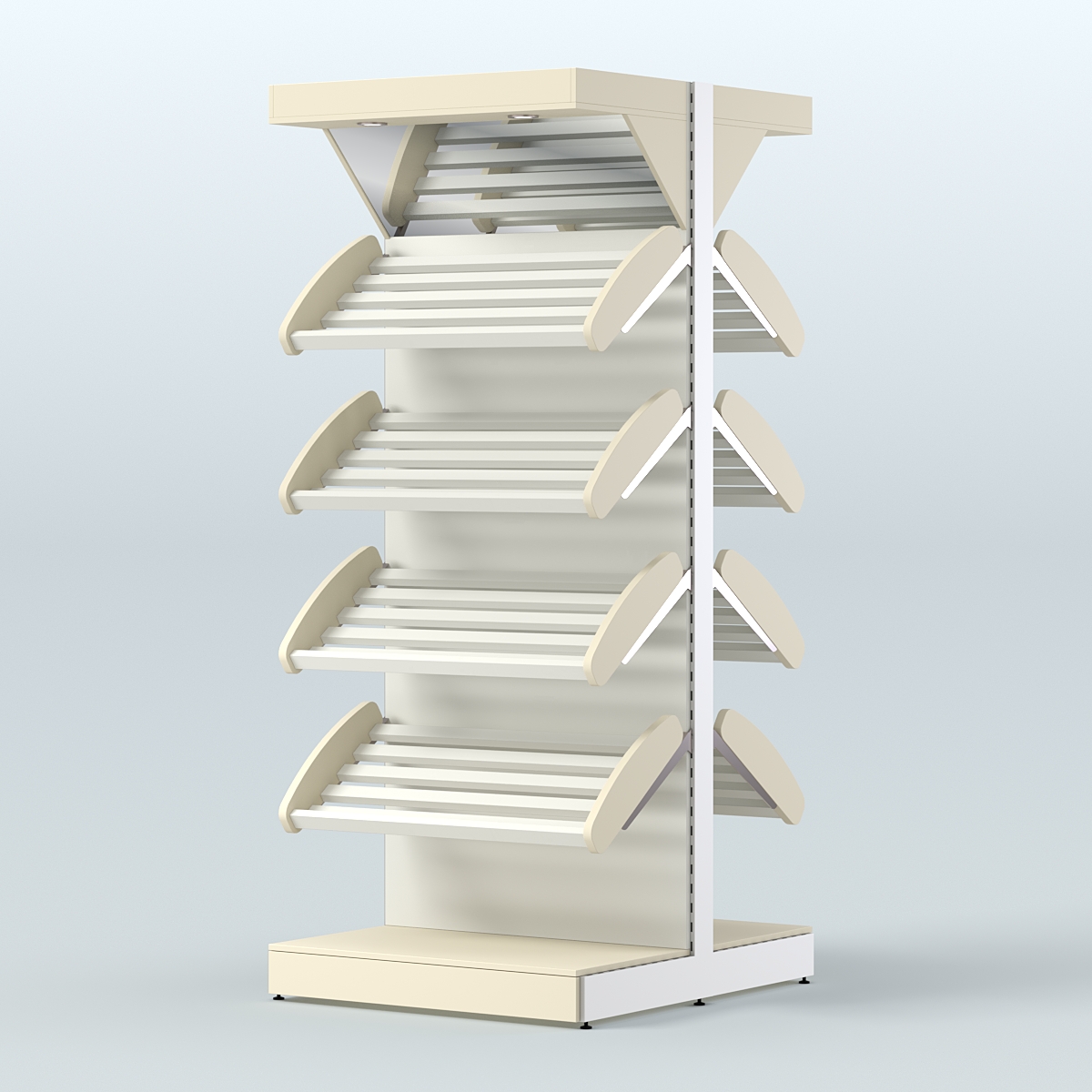 Островной высокий стеллаж для хлеба и выпечки Феникс №3 Крем Вайс + Белый