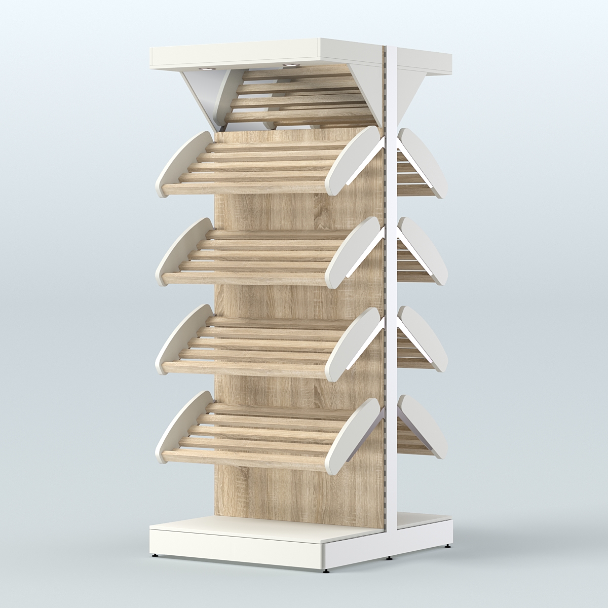 Островной высокий стеллаж для хлеба и выпечки Феникс №3 Белый + Дуб Сонома