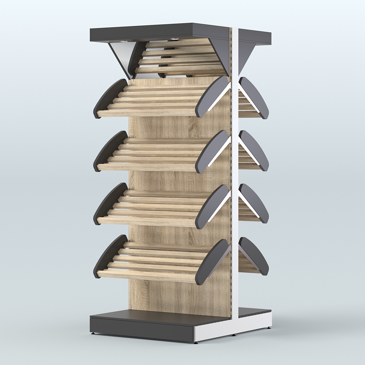 Островной высокий стеллаж для хлеба и выпечки Феникс №3 Черный + Дуб Сонома