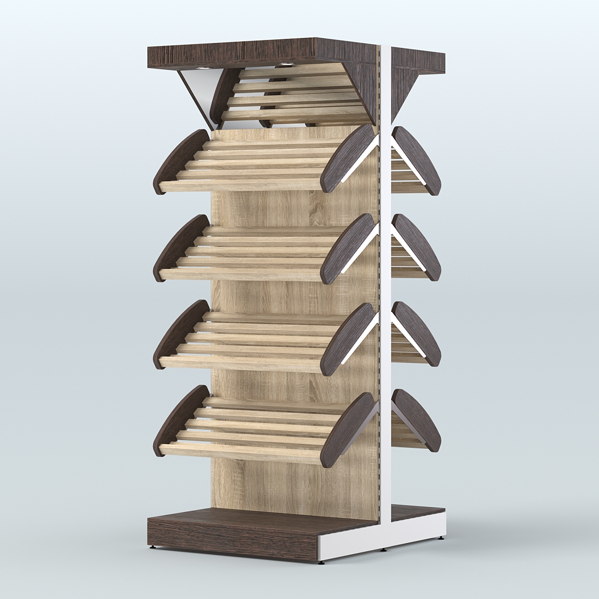 Островной высокий стеллаж для хлеба и выпечки Феникс №3 Дуб Венге + Дуб Сонома