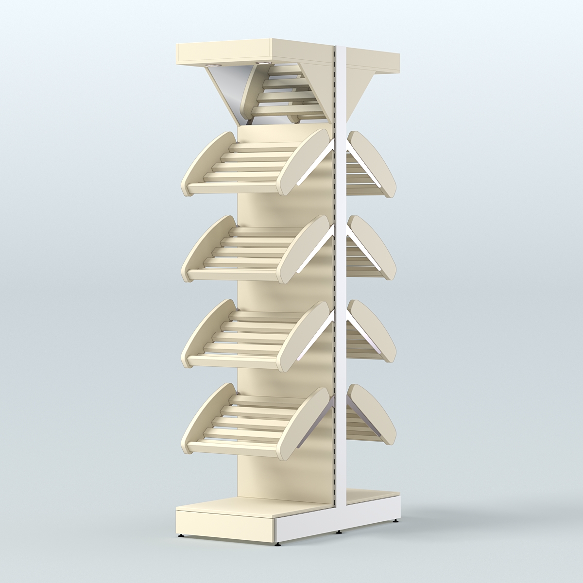 Островной высокий стеллаж для хлеба и выпечки Феникс №5 Крем Вайс