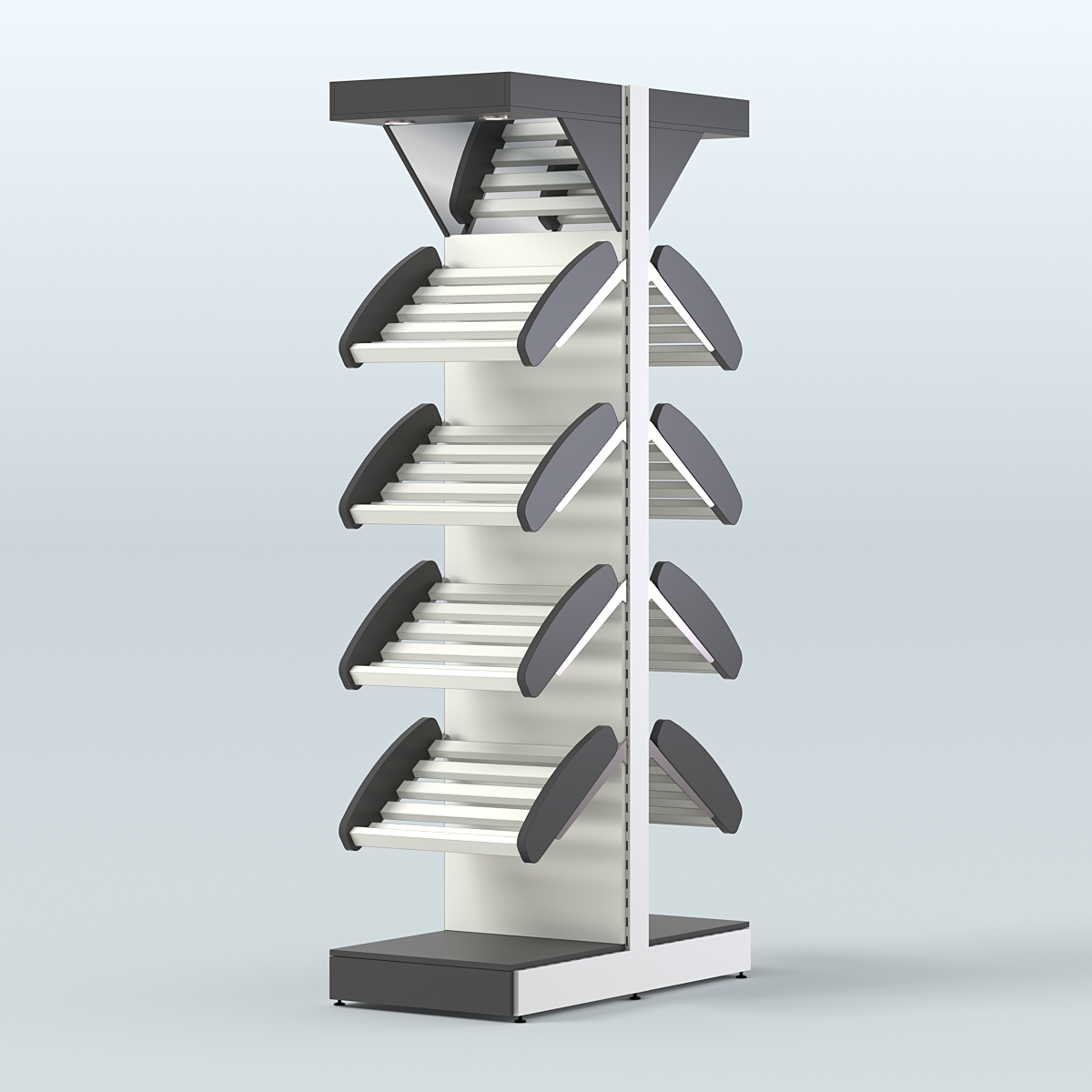 Островной высокий стеллаж для хлеба и выпечки Феникс №5 Черный и Белый