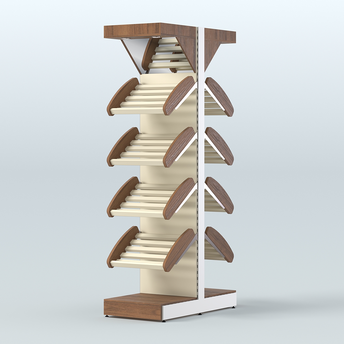 Островной высокий стеллаж для хлеба и выпечки Феникс №5 Орех + Крем Вайс