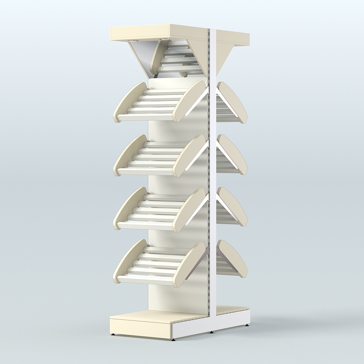 Островной высокий стеллаж для хлеба и выпечки Феникс №5 Крем Вайс + Белый