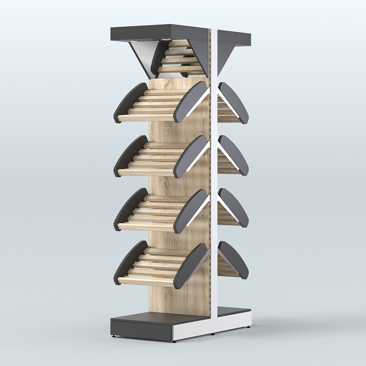 Островной высокий стеллаж для хлеба и выпечки Феникс №5 Черный + Дуб Сонома