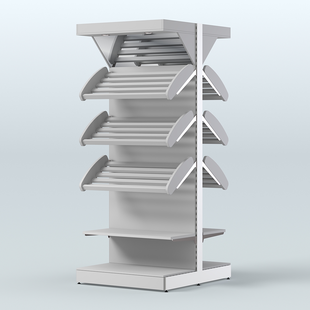 Островной высокий стеллаж для хлеба и выпечки Феникс №9 Серый