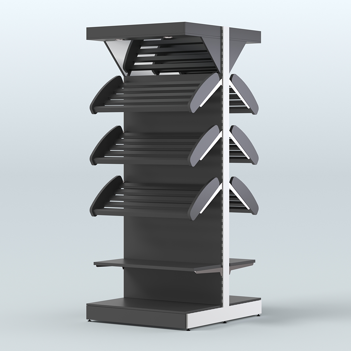 Островной высокий стеллаж для хлеба и выпечки Феникс №9 Черный