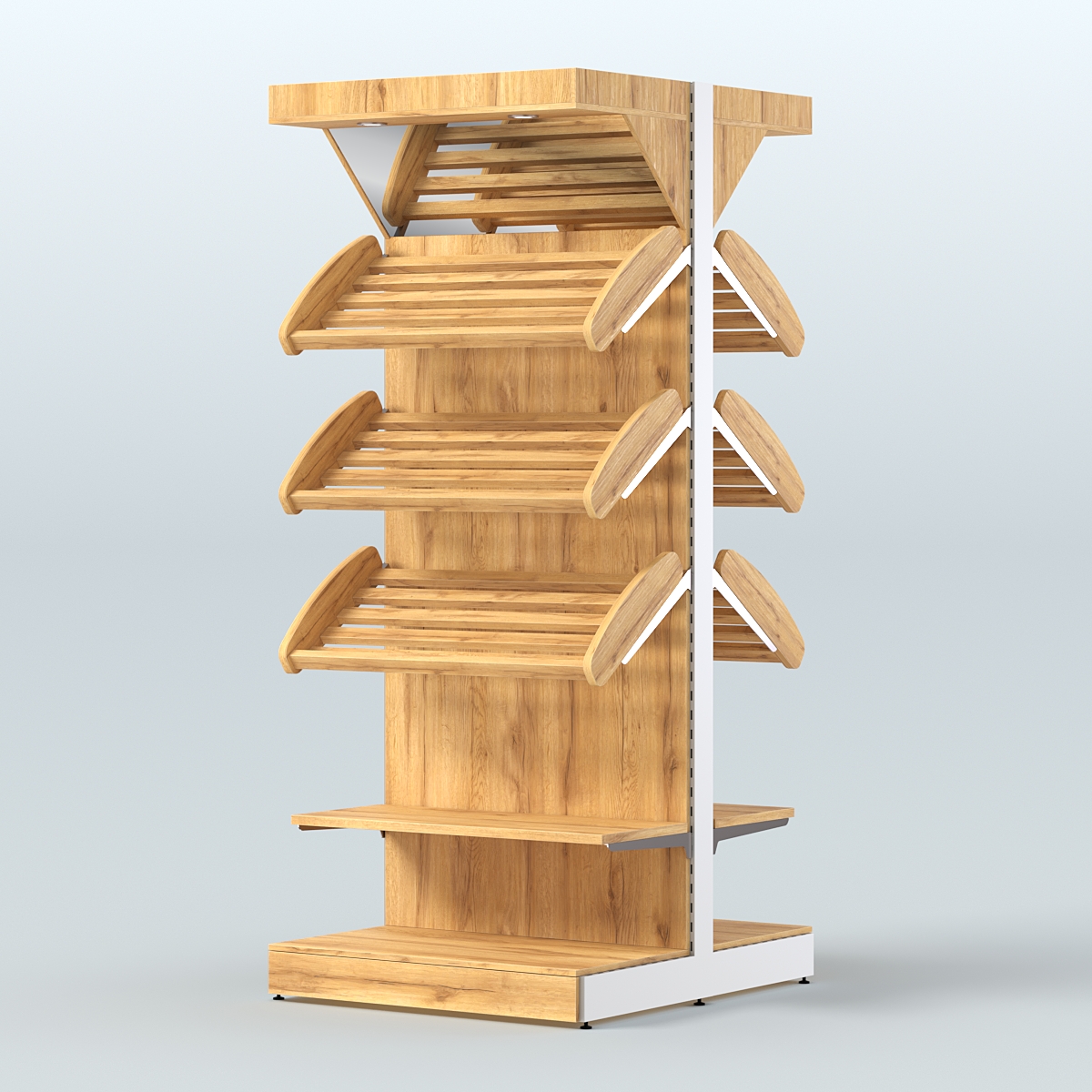 Островной высокий стеллаж для хлеба и выпечки Феникс №9 Дуб Золотистый