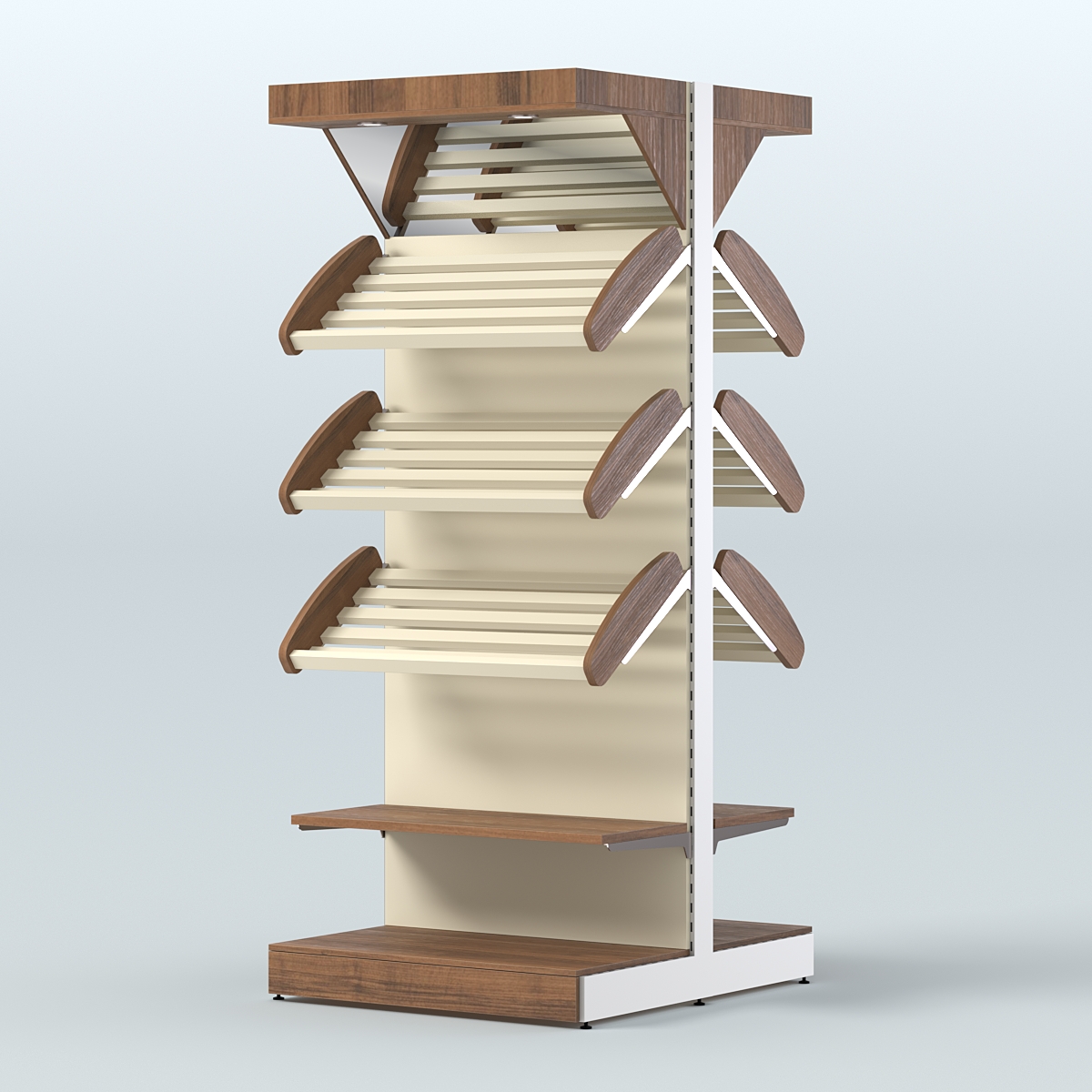 Островной высокий стеллаж для хлеба и выпечки Феникс №9 Орех + Крем Вайс
