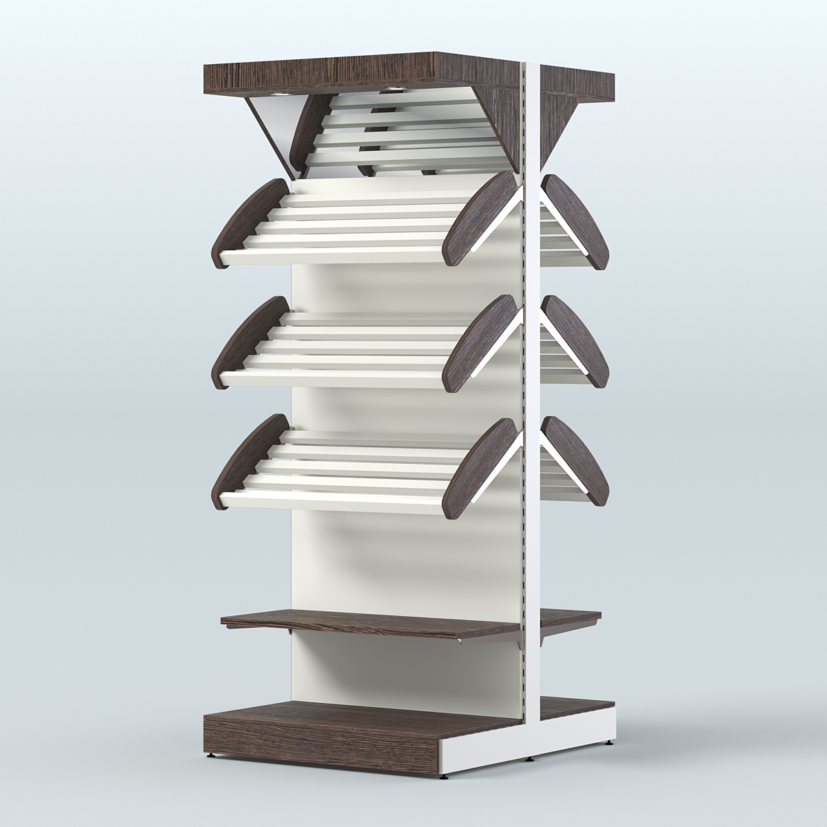 Островной высокий стеллаж для хлеба и выпечки Феникс №9 Дуб Венге + Белый