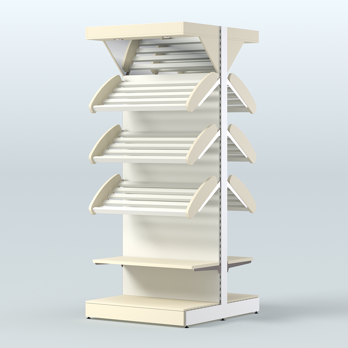 Островной высокий стеллаж для хлеба и выпечки Феникс №9 Крем Вайс + Белый