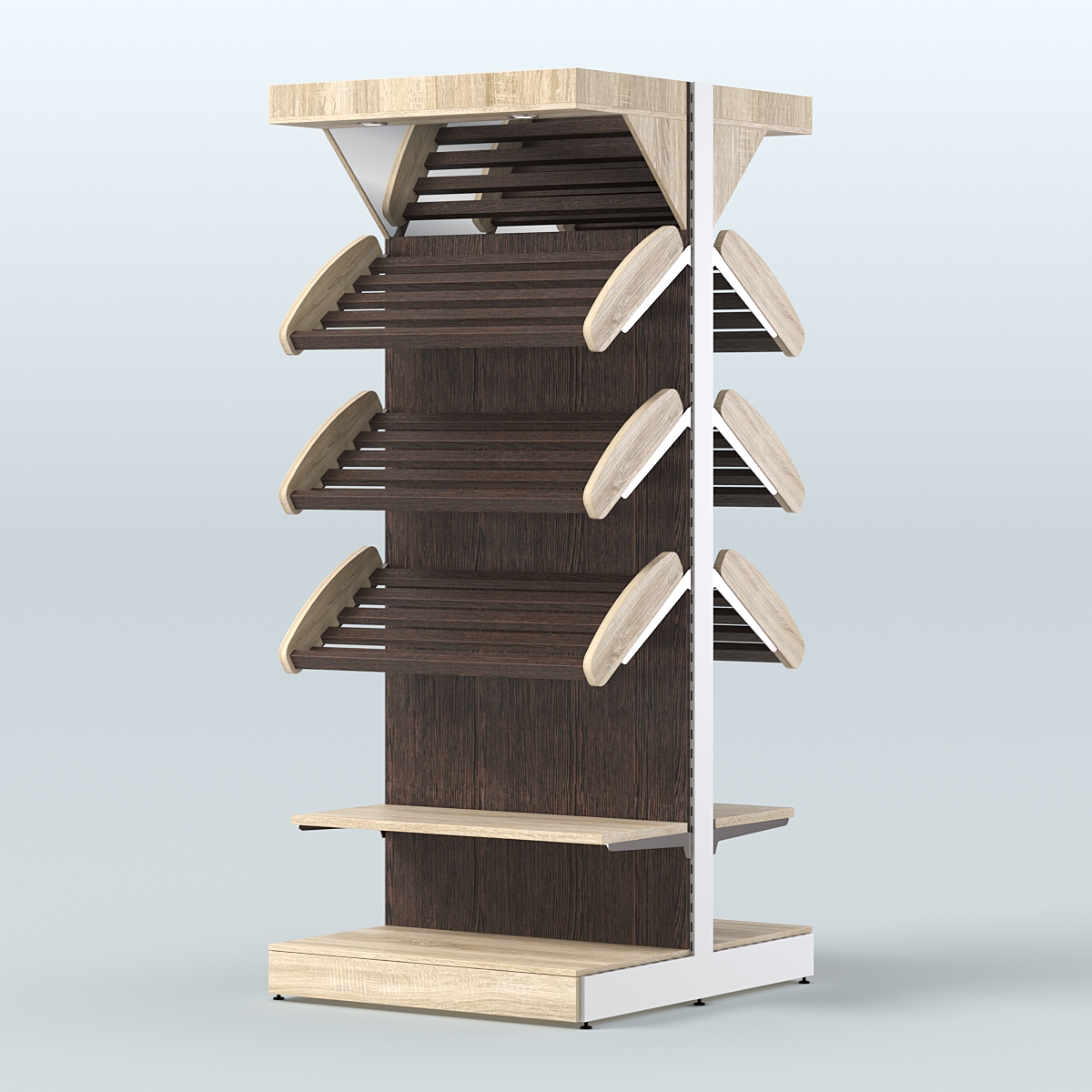 Островной высокий стеллаж для хлеба и выпечки Феникс №9 Дуб Сонома + Дуб Венге