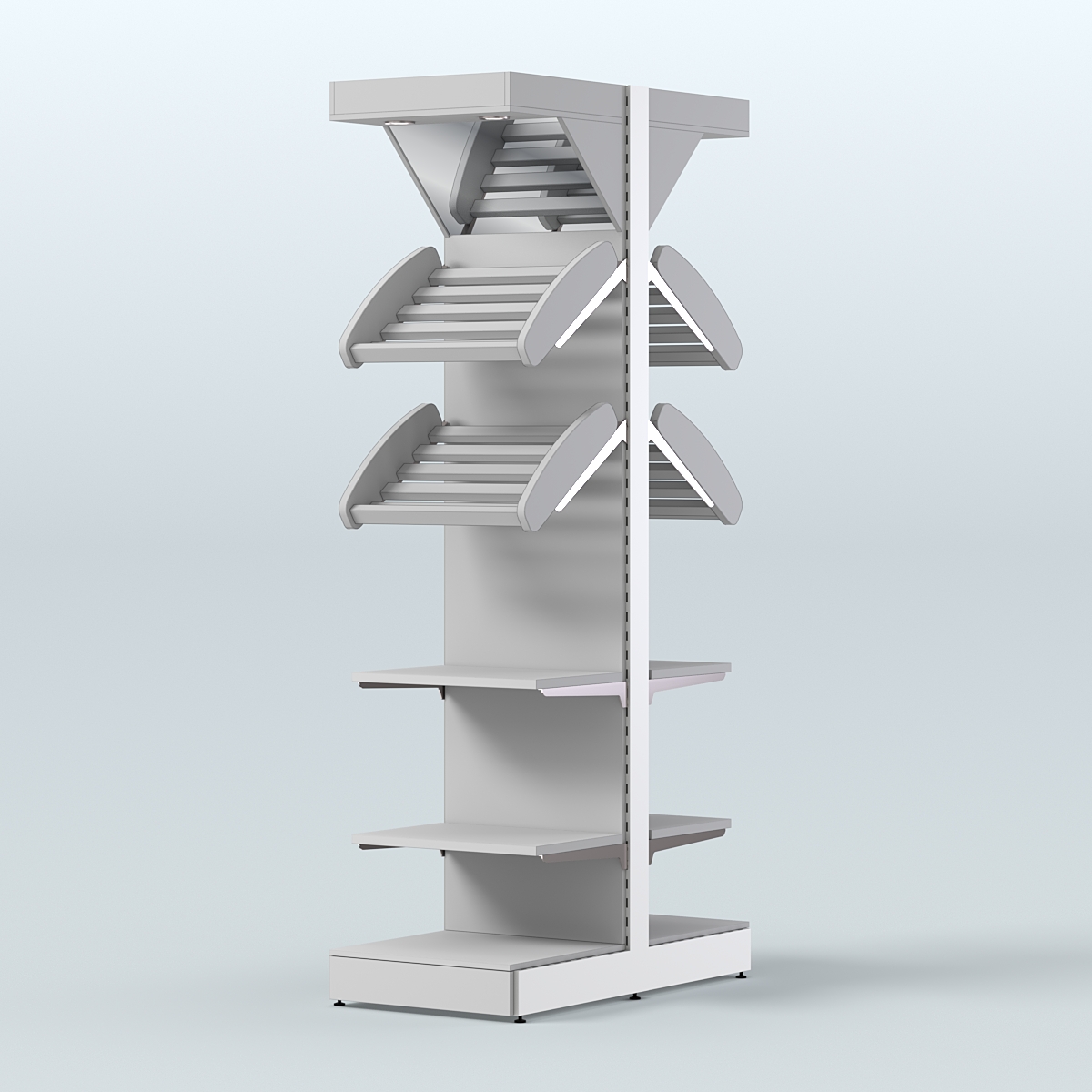 Островной высокий стеллаж для хлеба и выпечки Феникс №18 Серый