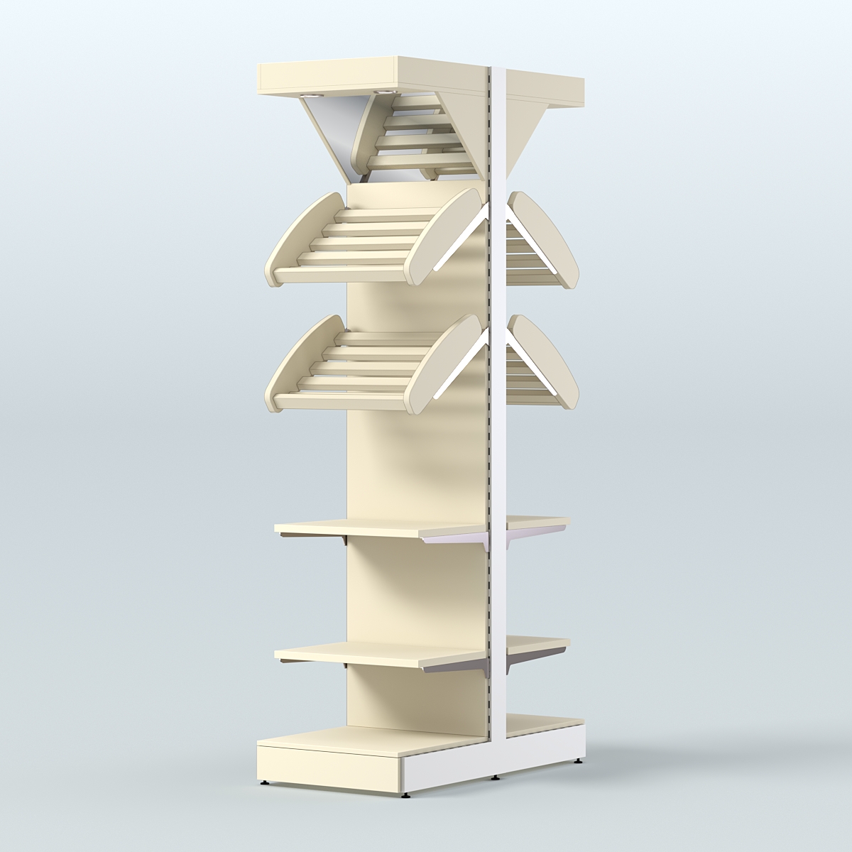 Островной высокий стеллаж для хлеба и выпечки Феникс №18 Крем Вайс