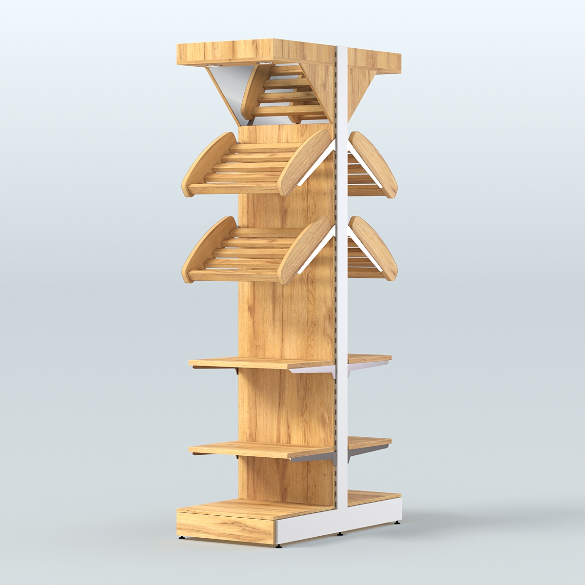 Островной высокий стеллаж для хлеба и выпечки Феникс №18 Дуб Золотистый