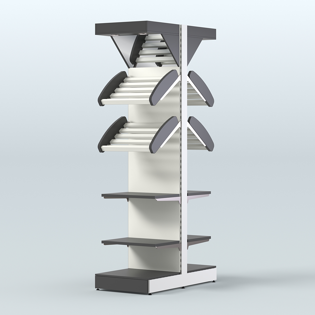 Островной высокий стеллаж для хлеба и выпечки Феникс №18 Черный и Белый