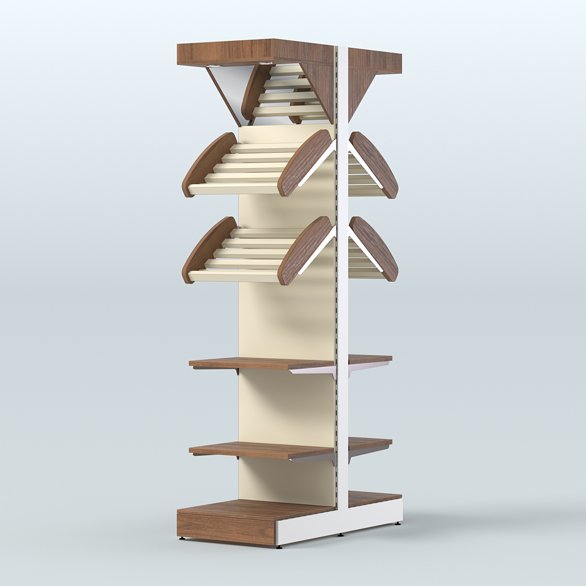 Островной высокий стеллаж для хлеба и выпечки Феникс №18 Орех + Крем Вайс