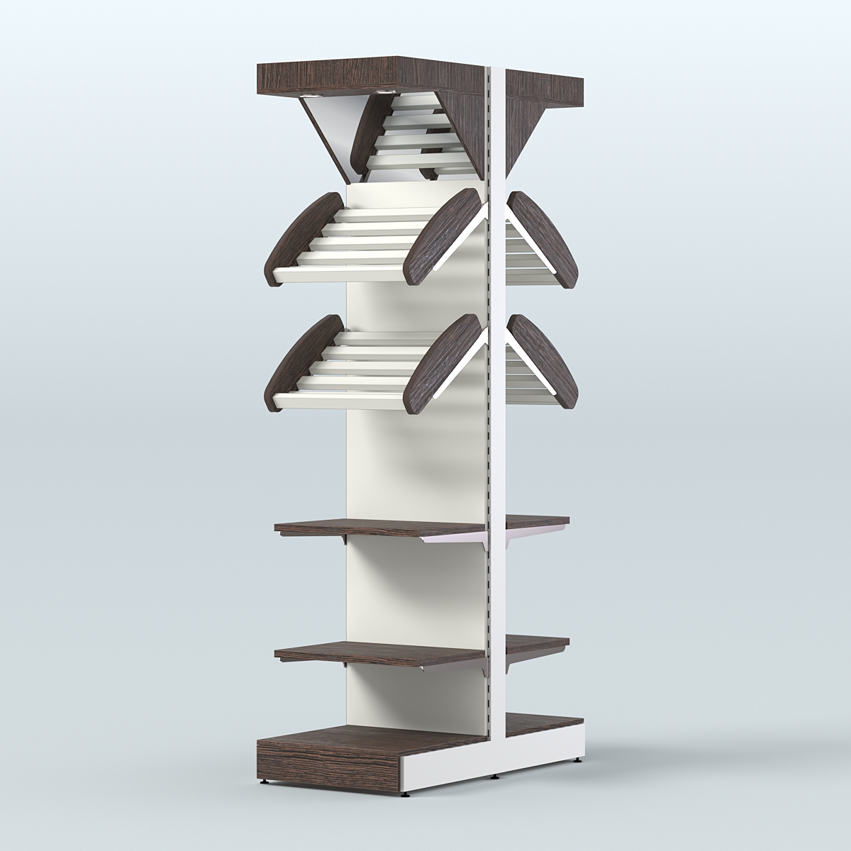 Островной высокий стеллаж для хлеба и выпечки Феникс №18 Дуб Венге + Белый