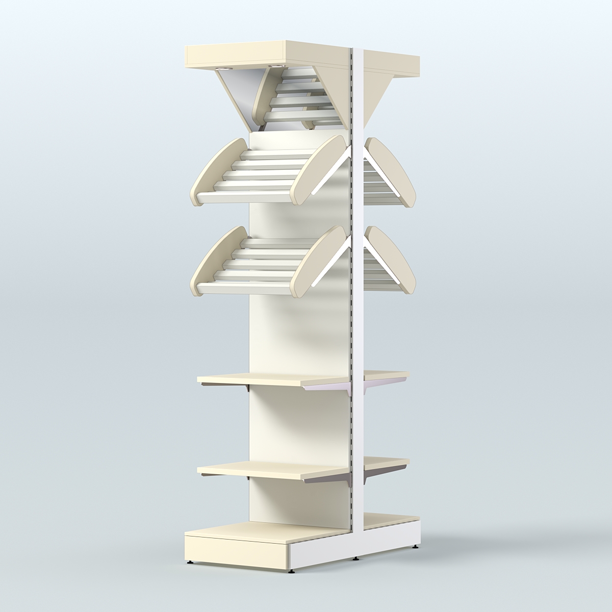 Островной высокий стеллаж для хлеба и выпечки Феникс №18 Крем Вайс + Белый