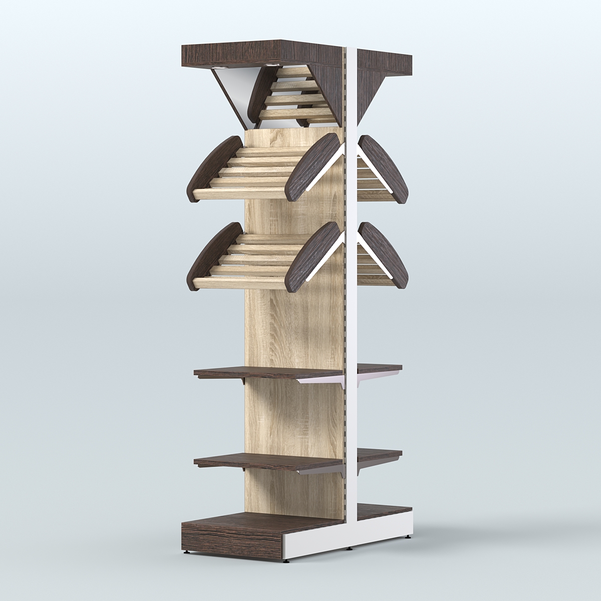 Островной высокий стеллаж для хлеба и выпечки Феникс №18 Дуб Венге + Дуб Сонома