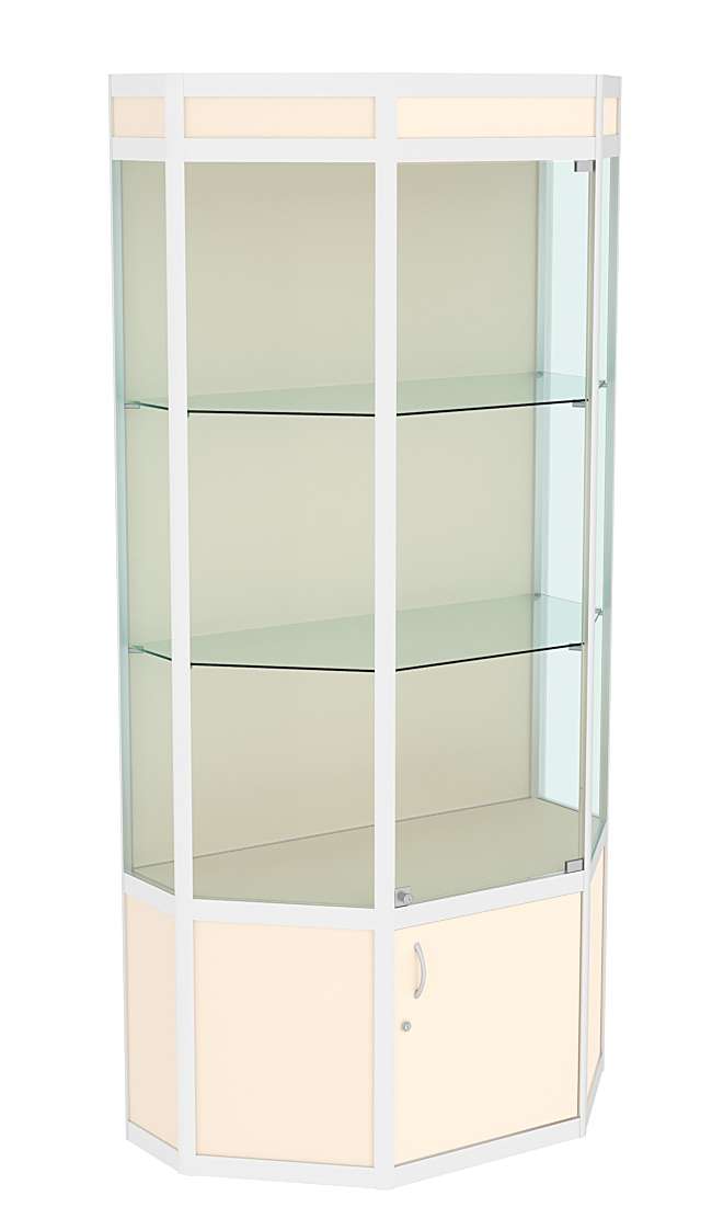 Витрина из профиля Трапеция №1 (метровая) Крем Вайс