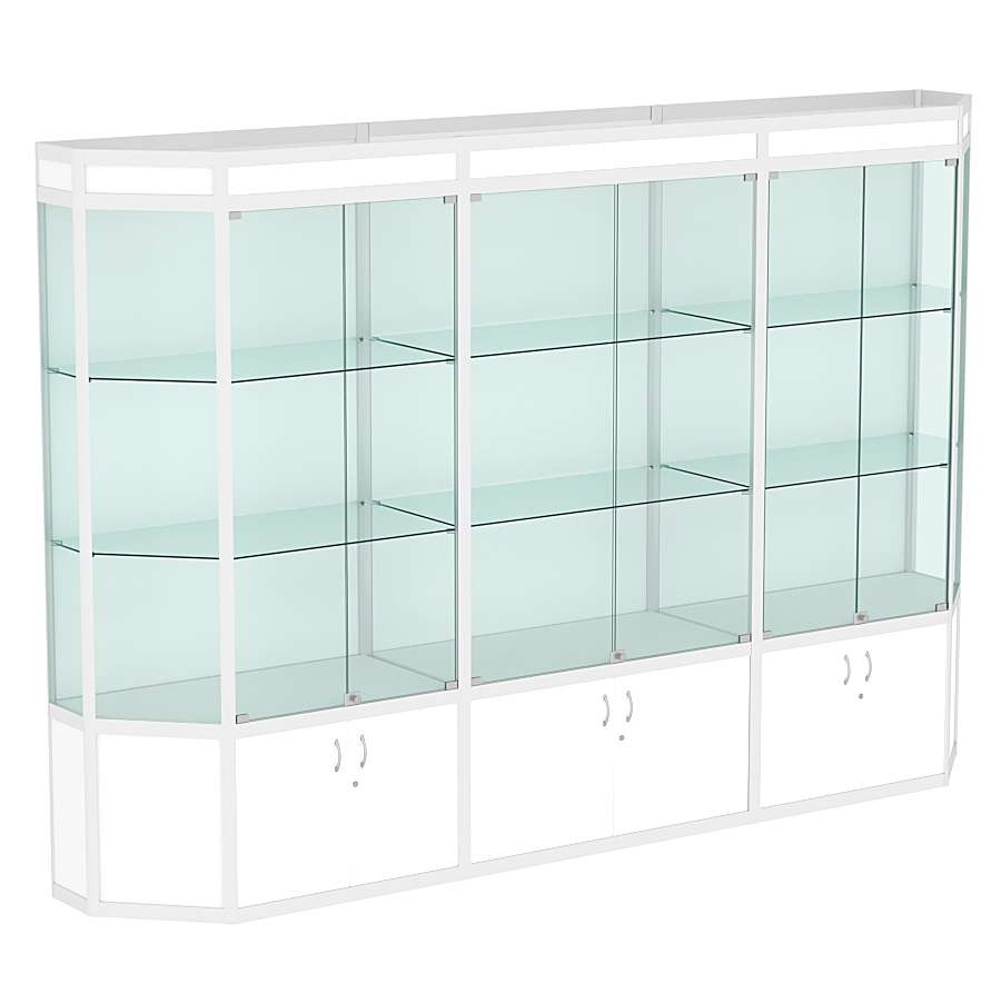 Витрина из профиля Трапеция №1 (3-ех метровая) Белый