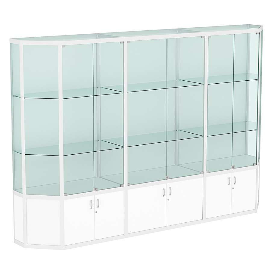 Витрина из профиля Трапеция №2 (3-ех метровая) Белый