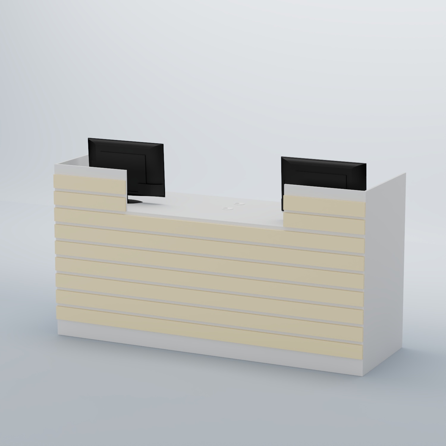 Ресепшен Атлант с накладными планками №6 Белый + Крем Вайс