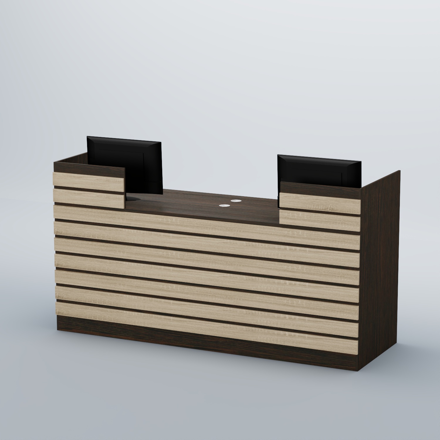 Ресепшен Атлант с накладными планками №6 Дуб Венге + Дуб Сонома