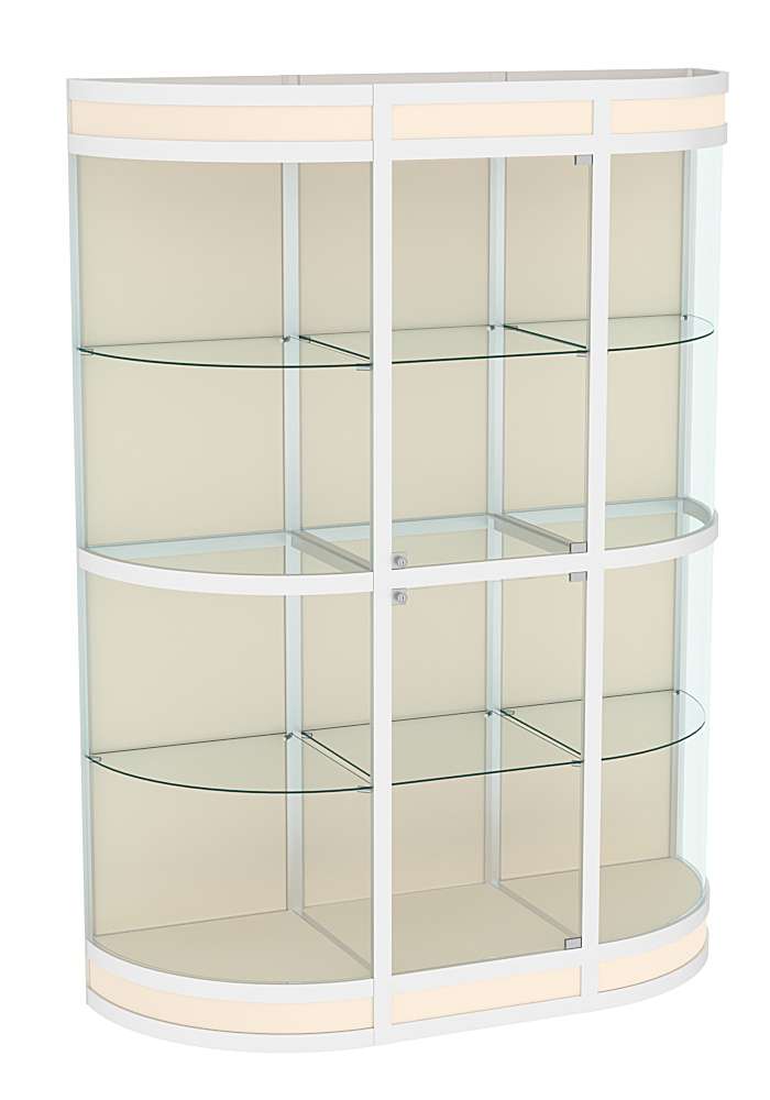 Витрина из профиля с секторами №3  (1,5 метра) Крем Вайс