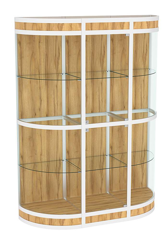 Витрина из профиля с секторами №3  (1,5 метра) Дуб Золотистый