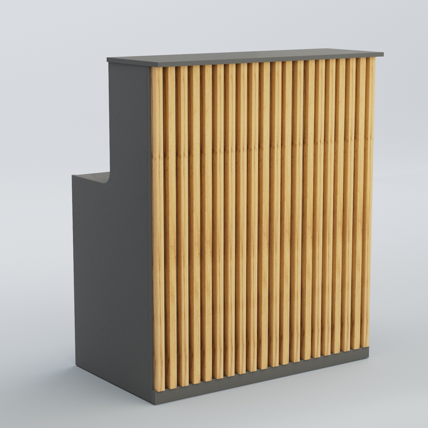 Ресепшен прямоугольный серии ВЕРТИКАЛЬ №1 Крем Вайс и Дуб Золотистый