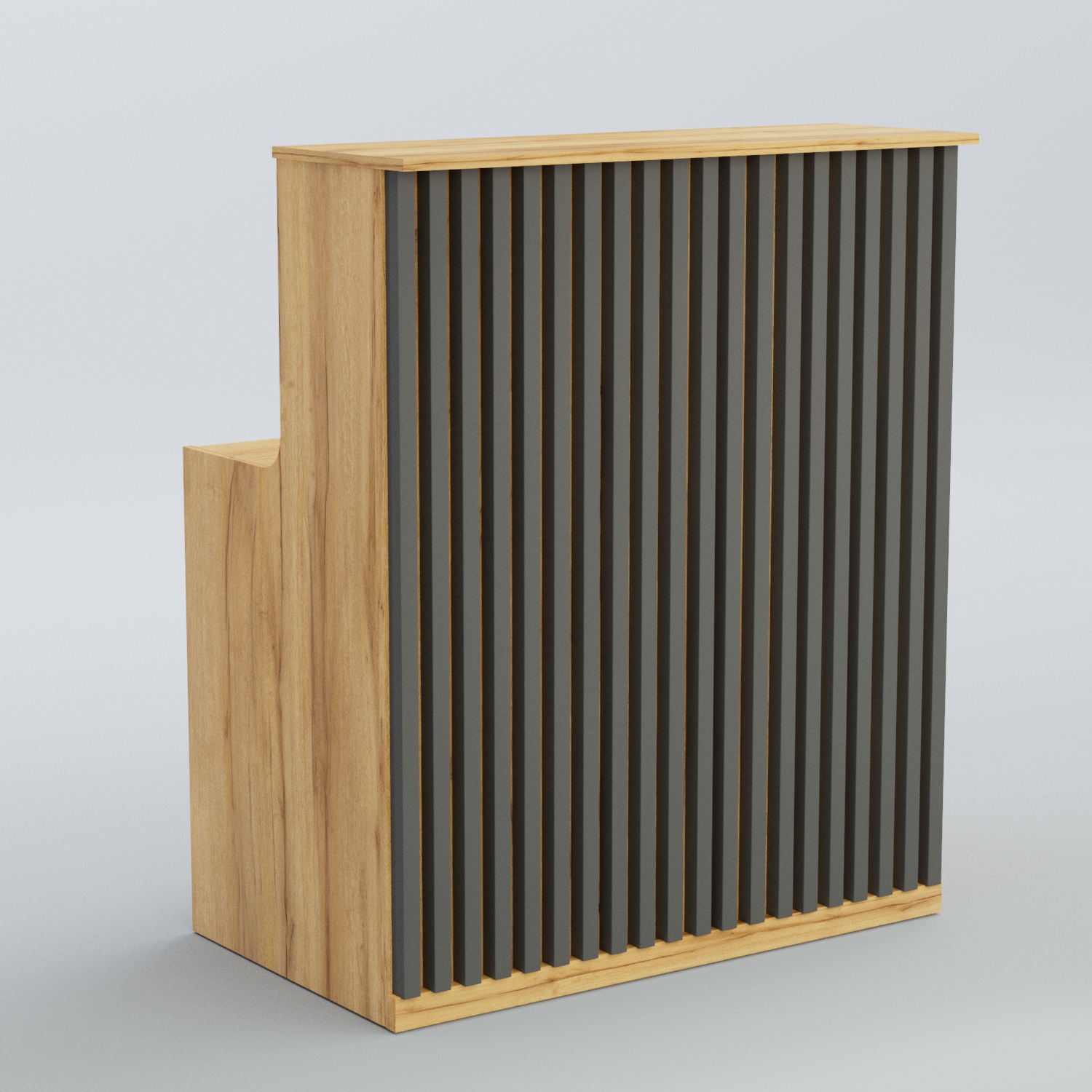 Ресепшен прямоугольный серии ВЕРТИКАЛЬ №1 Дуб Золотистый и Темно-Серый