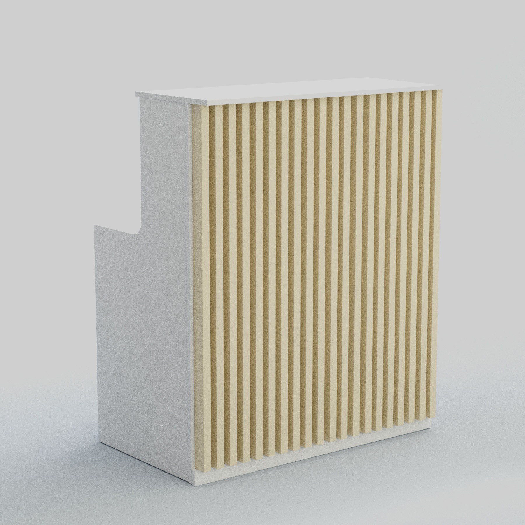 Ресепшен прямоугольный серии ВЕРТИКАЛЬ №1 Белый + Крем Вайс