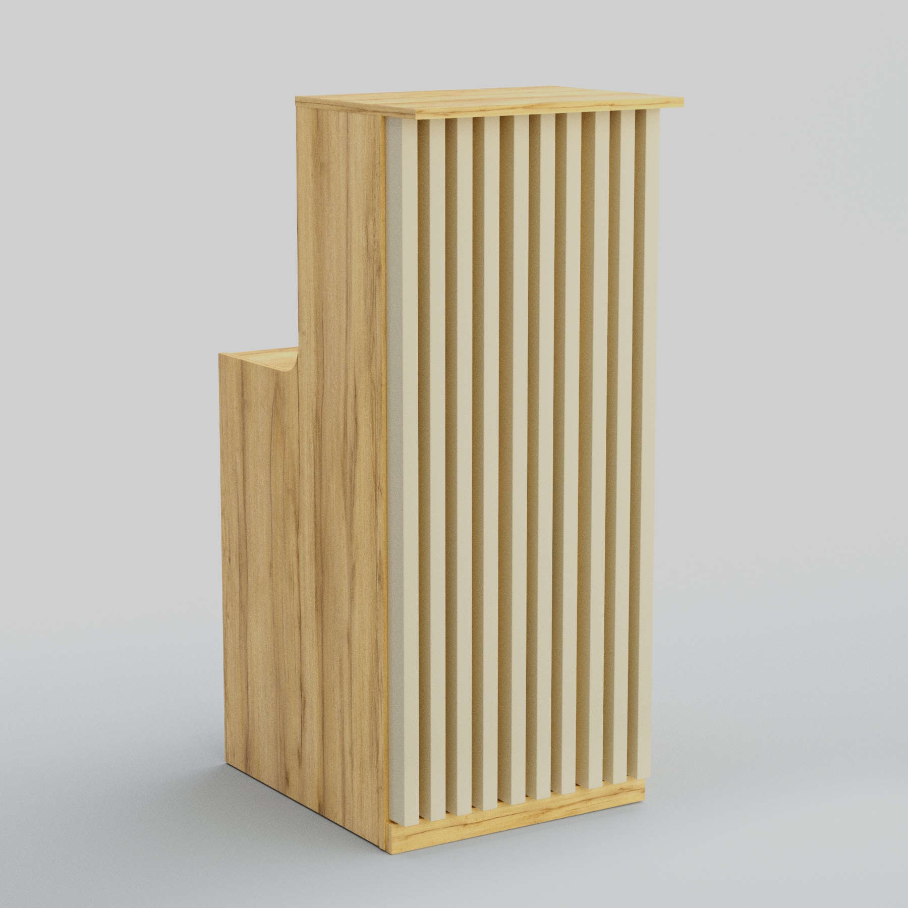 Ресепшен узкий серии ВЕРТИКАЛЬ №2 Дуб Золотистый и Крем Вайс