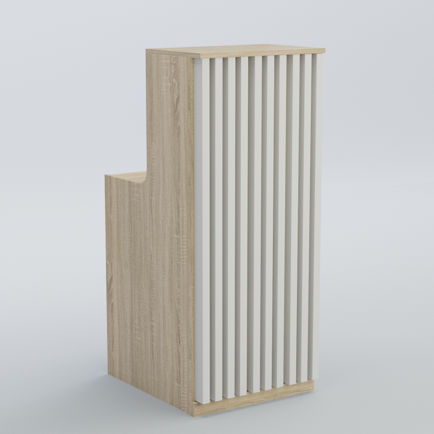 Ресепшен узкий серии ВЕРТИКАЛЬ №2 Дуб Сонома + Белый