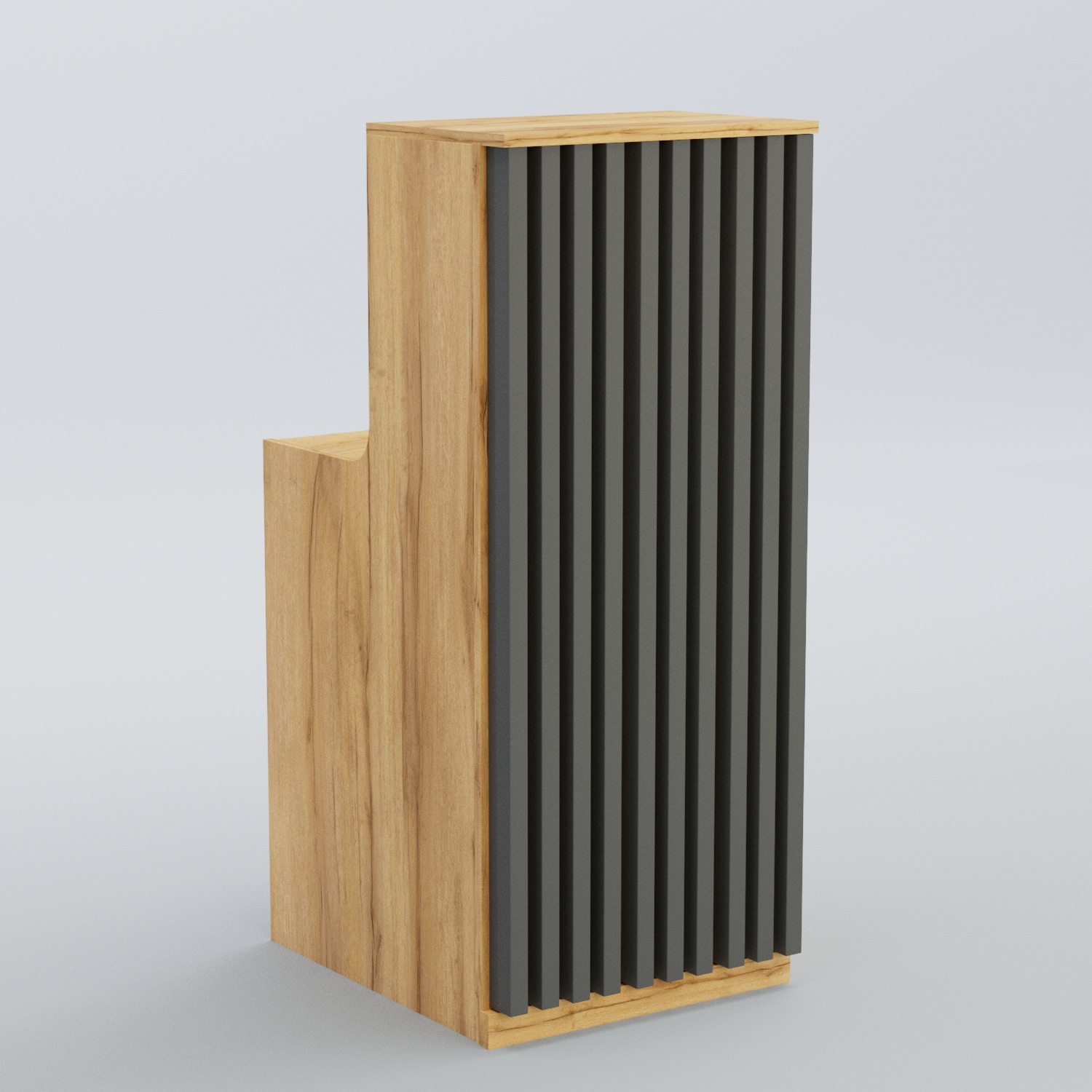 Ресепшен узкий серии ВЕРТИКАЛЬ №2 Дуб Золотистый и Темно-Серый