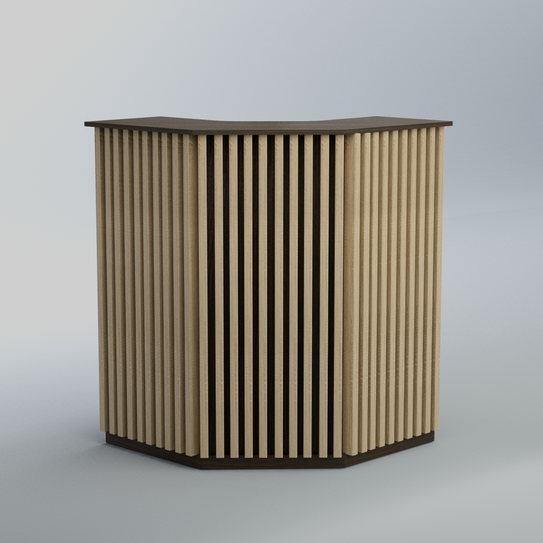 Ресепшен угловой серии ВЕРТИКАЛЬ №3 Дуб Венге и Дуб Сонома