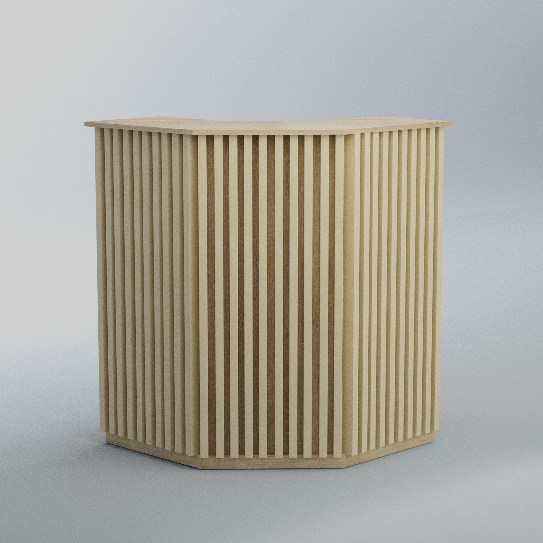 Ресепшен угловой серии ВЕРТИКАЛЬ №3 Дуб Сонома и Крем Вайс 5-U2236