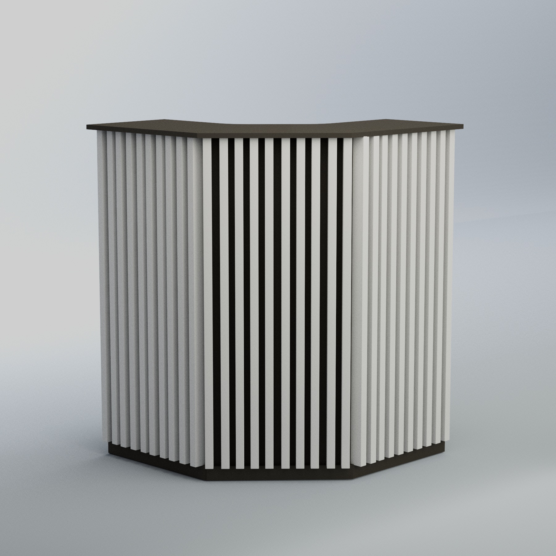 Ресепшен угловой серии ВЕРТИКАЛЬ №3 Черный + Белый