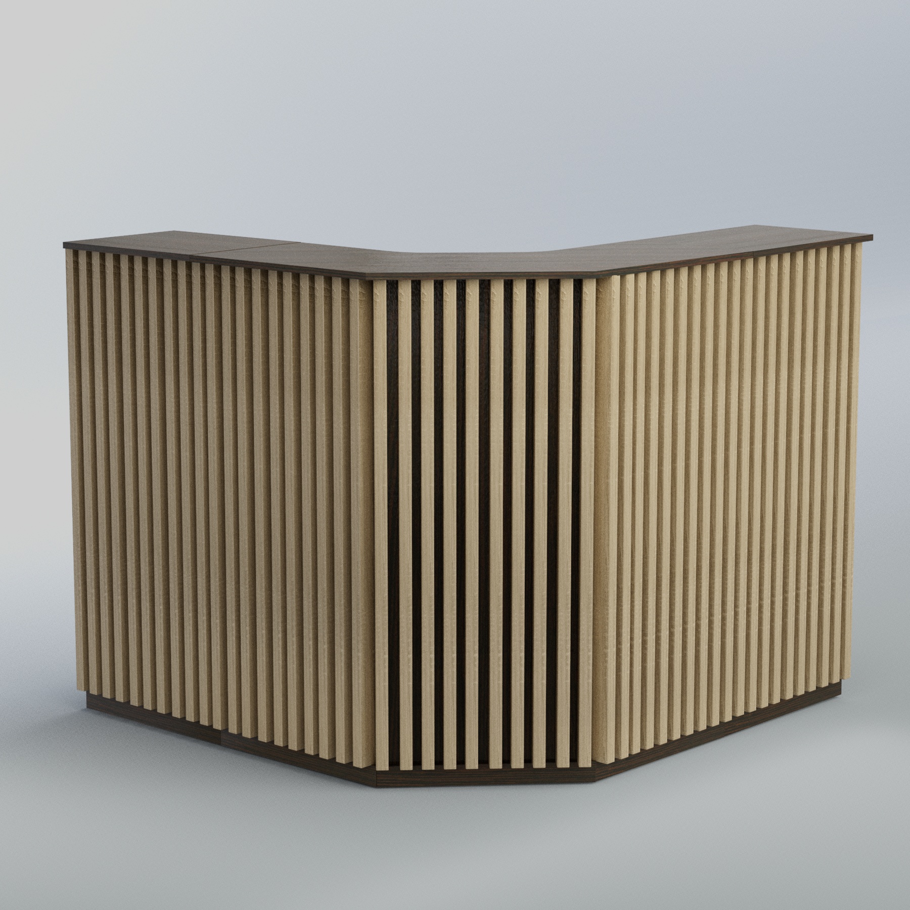 Ресепшен Г-образный серии ВЕРТИКАЛЬ №4 Дуб Венге и Дуб Сонома