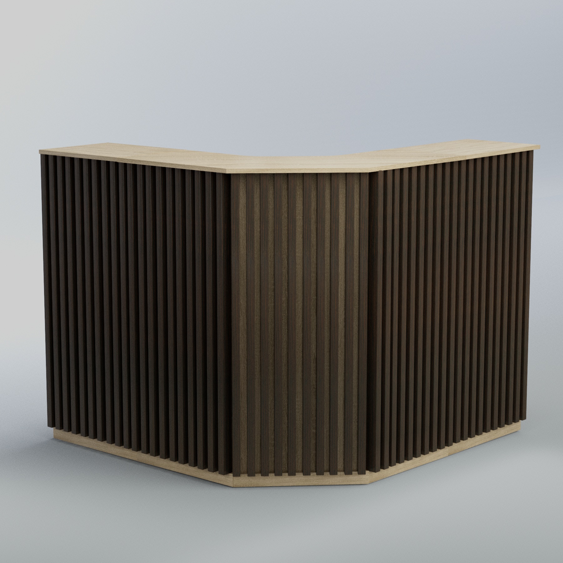 Ресепшен Г-образный серии ВЕРТИКАЛЬ №4 Дуб Сонома + Дуб Венге