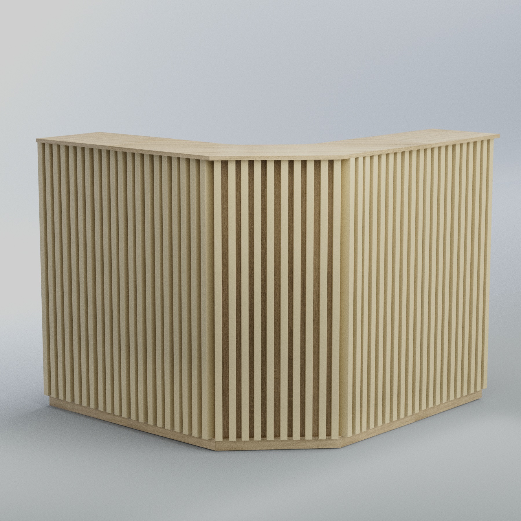 Ресепшен Г-образный серии ВЕРТИКАЛЬ №4 Дуб Сонома и Крем Вайс 5-U2236